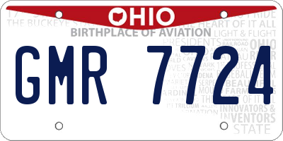 OH license plate GMR7724