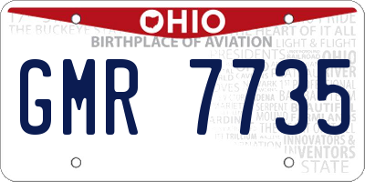 OH license plate GMR7735