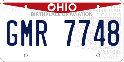 OH license plate GMR7748