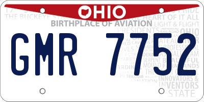 OH license plate GMR7752