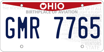 OH license plate GMR7765