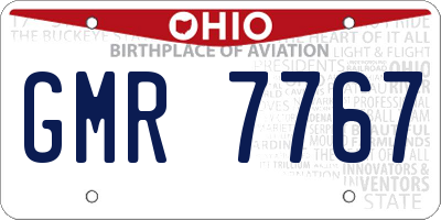 OH license plate GMR7767
