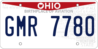 OH license plate GMR7780