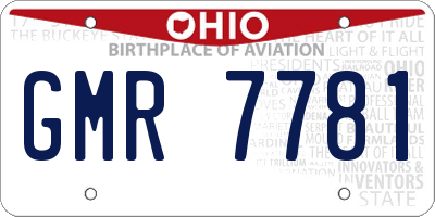 OH license plate GMR7781