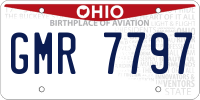 OH license plate GMR7797