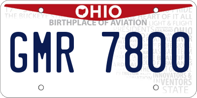 OH license plate GMR7800