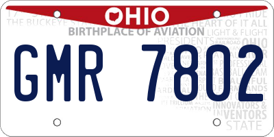 OH license plate GMR7802