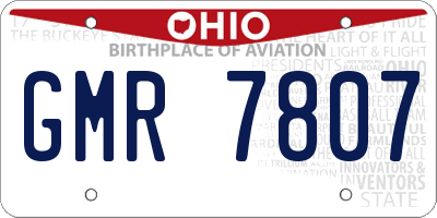 OH license plate GMR7807
