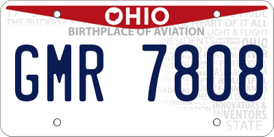 OH license plate GMR7808