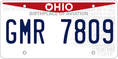 OH license plate GMR7809