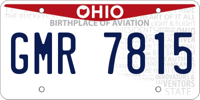 OH license plate GMR7815