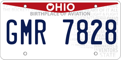 OH license plate GMR7828