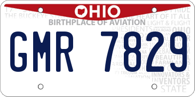 OH license plate GMR7829