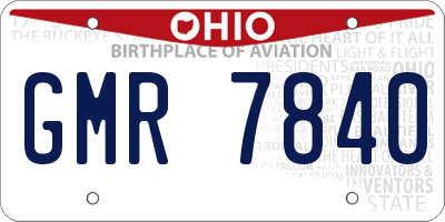OH license plate GMR7840