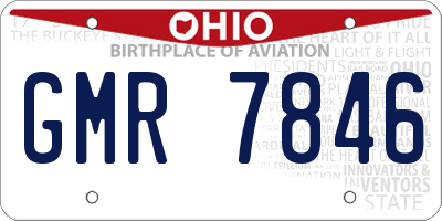 OH license plate GMR7846