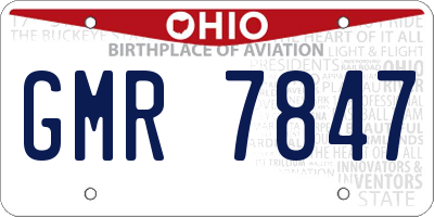 OH license plate GMR7847