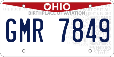 OH license plate GMR7849