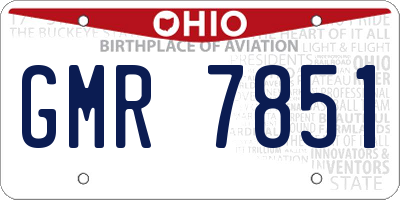 OH license plate GMR7851
