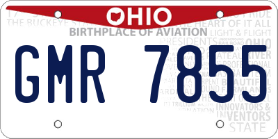 OH license plate GMR7855
