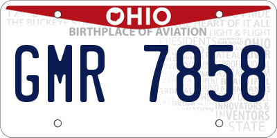 OH license plate GMR7858