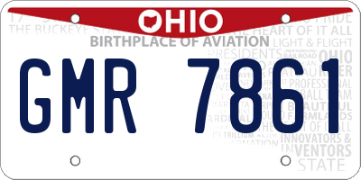 OH license plate GMR7861