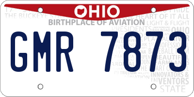 OH license plate GMR7873