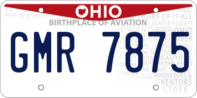 OH license plate GMR7875