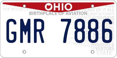 OH license plate GMR7886