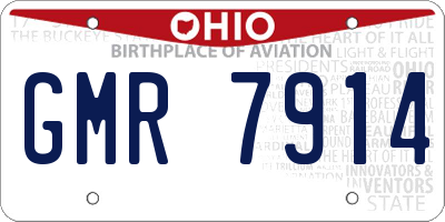 OH license plate GMR7914