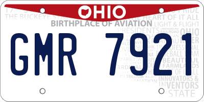 OH license plate GMR7921