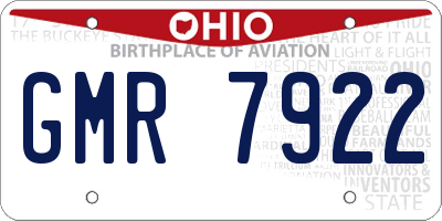 OH license plate GMR7922