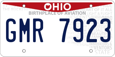 OH license plate GMR7923