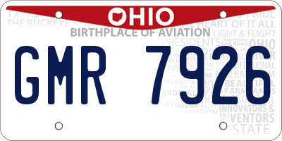OH license plate GMR7926