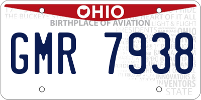 OH license plate GMR7938