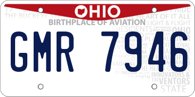 OH license plate GMR7946
