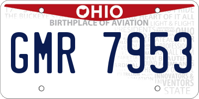 OH license plate GMR7953