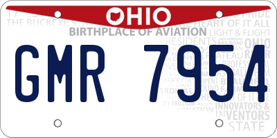 OH license plate GMR7954