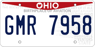 OH license plate GMR7958