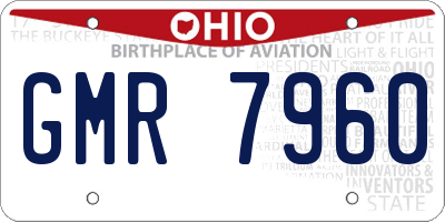 OH license plate GMR7960