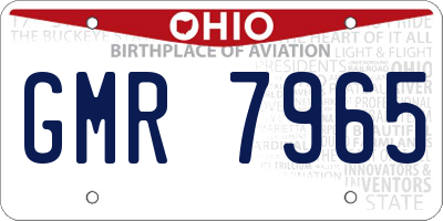 OH license plate GMR7965