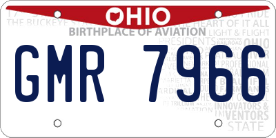 OH license plate GMR7966