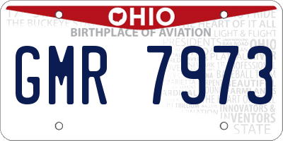 OH license plate GMR7973