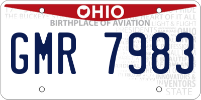 OH license plate GMR7983