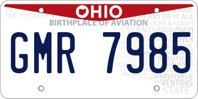 OH license plate GMR7985