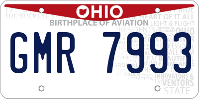 OH license plate GMR7993