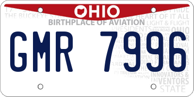 OH license plate GMR7996