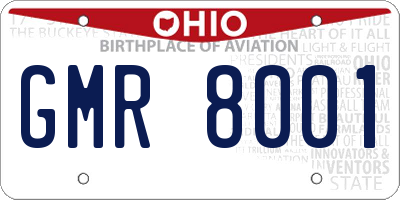 OH license plate GMR8001