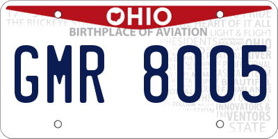 OH license plate GMR8005