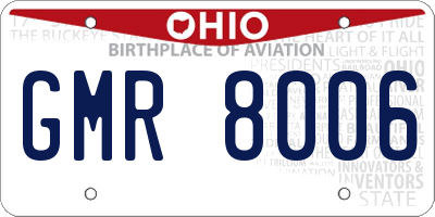 OH license plate GMR8006
