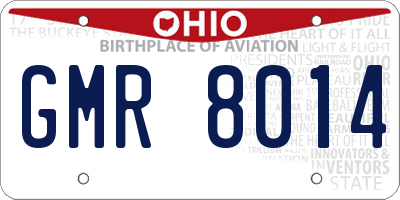 OH license plate GMR8014
